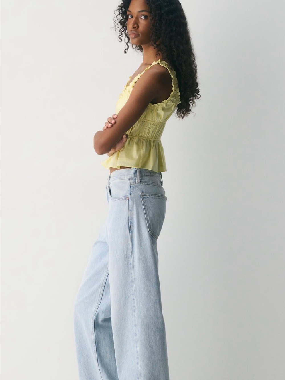 Sunday Best Helena Poplin Top Butter Yellow Lemonade - Picture 5 of 11